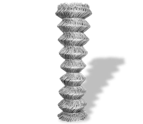 vidaXL Siatka ogrodzeniowa z galwanizowanej stali, 25x0,8 m, srebrna