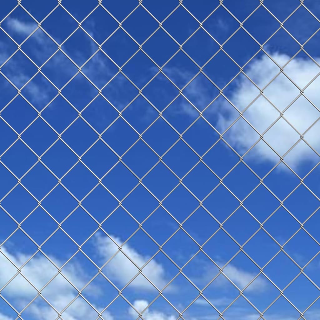 vidaXL Chain Link Fence with Posts Galvanised Steel 25x1.25 m Silver