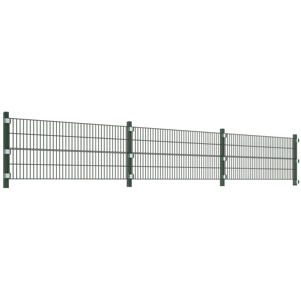 vidaXL Fence Panel with Posts 6x0.8 m Green