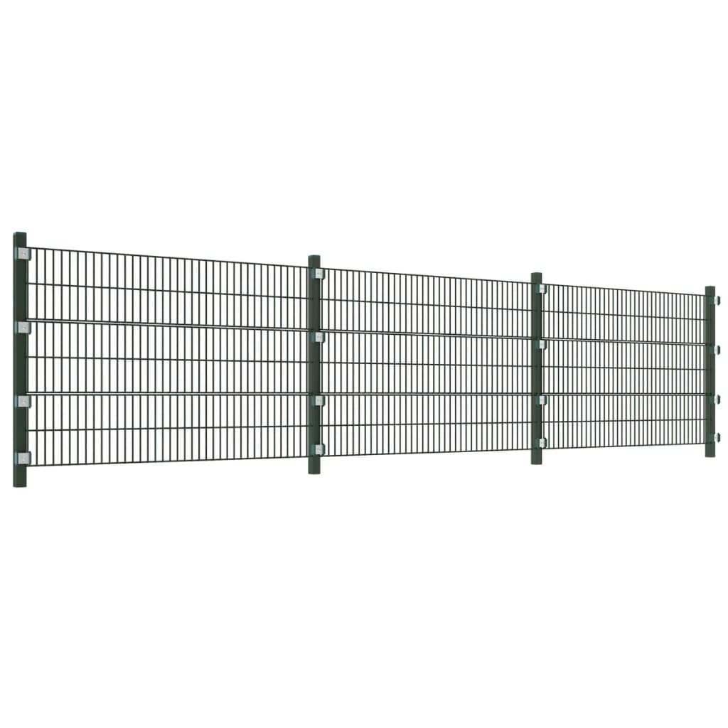 vidaXL Fence Panel with Posts 6x1.2 m Green