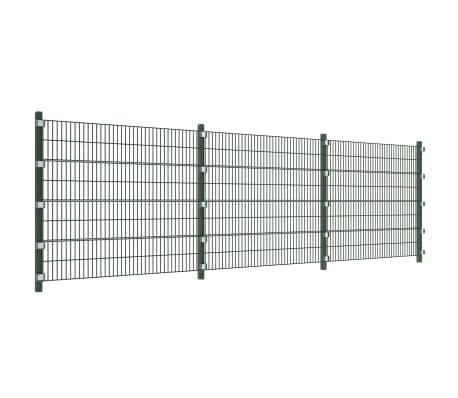 vidaXL Fence Panel with Posts 6x1.6 m Green