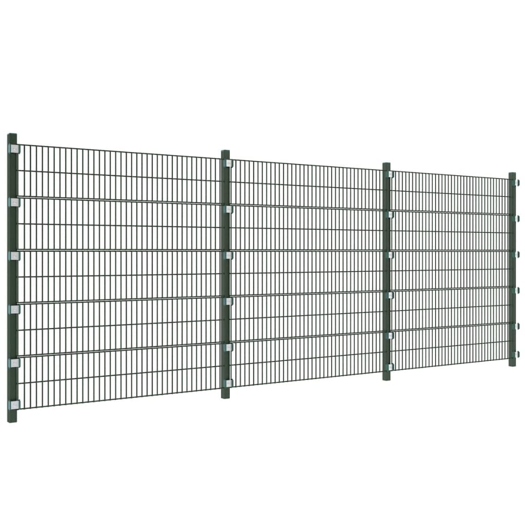 

vidaXL Schuttingpaneel met palen 6x2 m groen