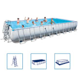 Bestway Rektangulärt pool set med stålram 956 x 488 x 132 cm 56479