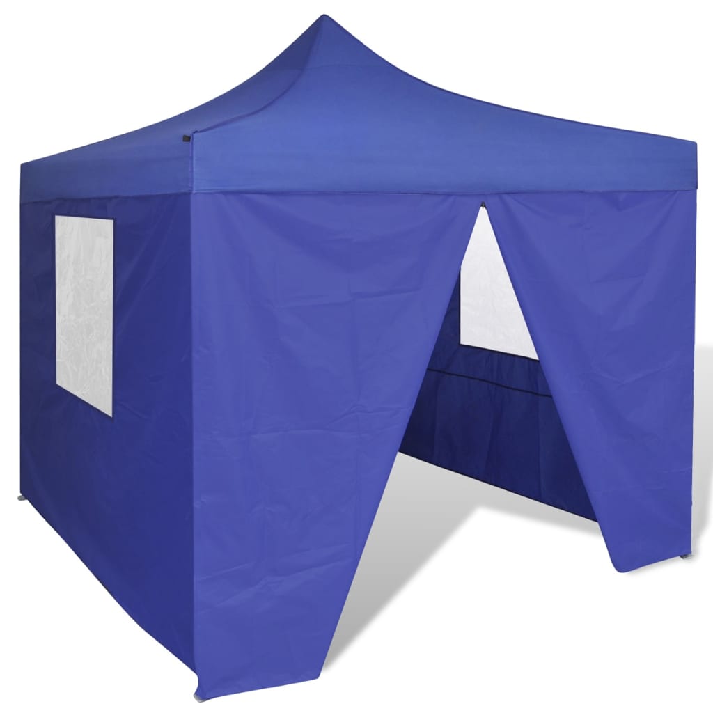 41466 vidaXL Blue Foldable Tent 3 x 3 m with 4 Walls vidaXL