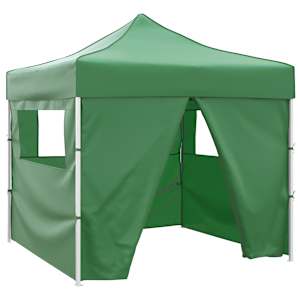 vidaXL roheline kokkupandav telk, 3 x 3 cm nelja seinaga