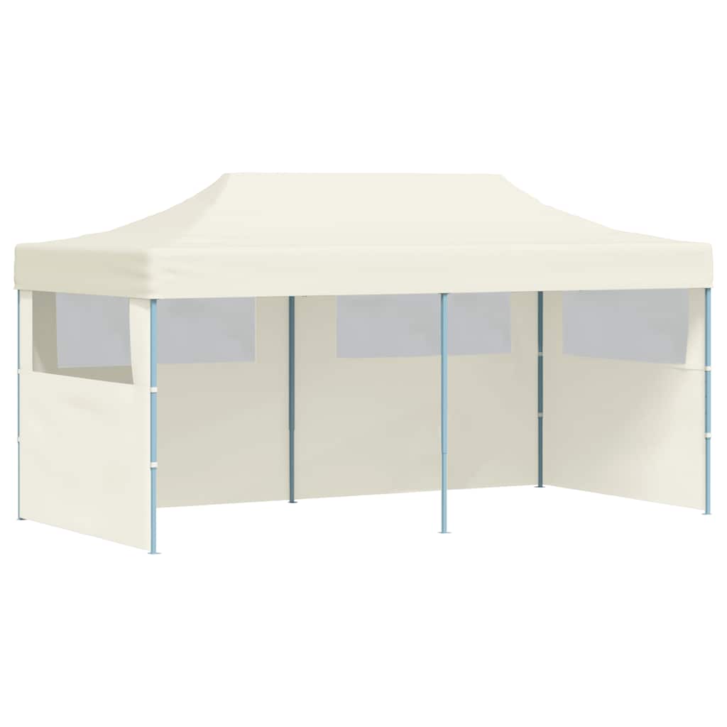 vidaXL Krémový skládací nůžkový party stan 3 x 6 m