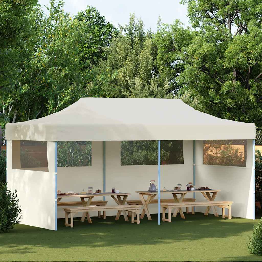 vidaXL Pop-Up-Partyzelt Faltbar Creme 3×6 m
