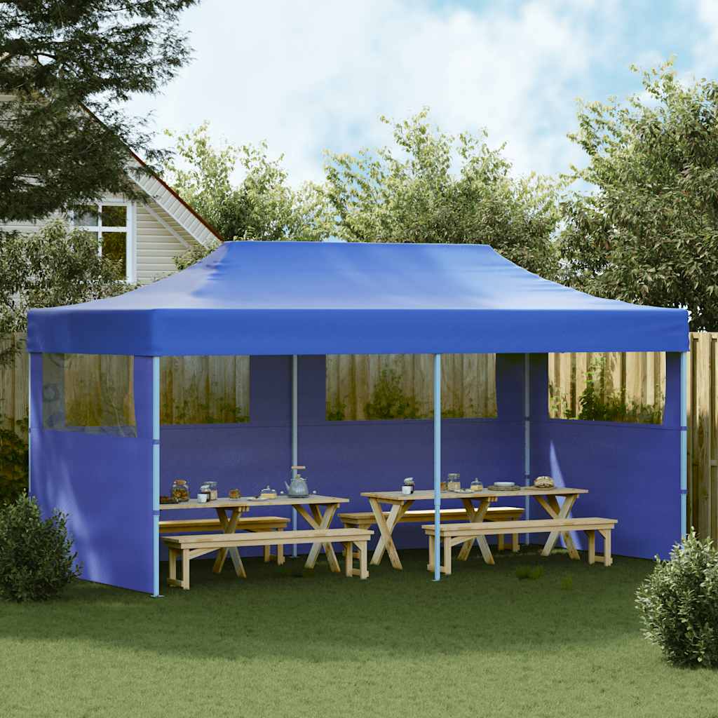 vidaXL Kokoontaitettava pop-up juhlateltta 3 x 6 m sininen
