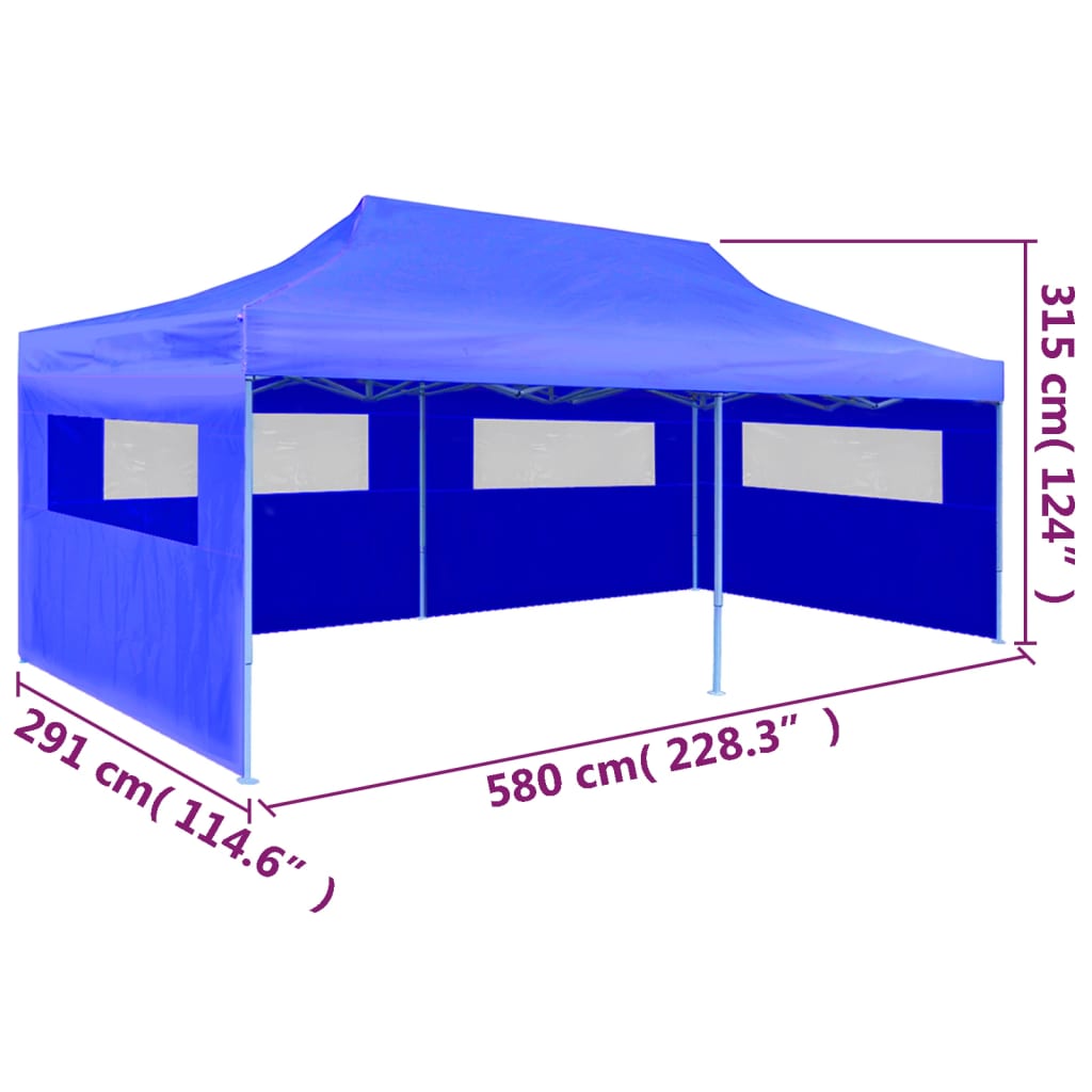 Kék összecsukható pavilon 3 x 6 m 