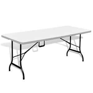 Skládací zahradní stůl bílý 180 x 75 x 74 cm HDPE - obrázek 1