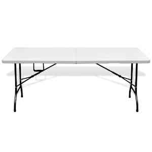 Skládací zahradní stůl bílý 180 x 75 x 74 cm HDPE - obrázek 2