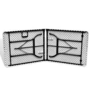 Skládací zahradní stůl bílý 180 x 75 x 74 cm HDPE - obrázek 4