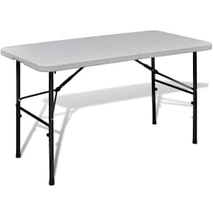 vidaXL kokkupandav aialaud 122 cm HDPE valge