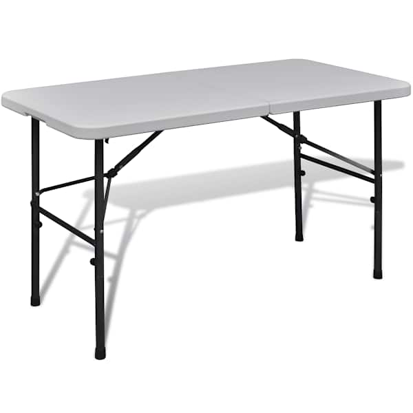 vidaXL kokkupandav aialaud 122 cm HDPE valge