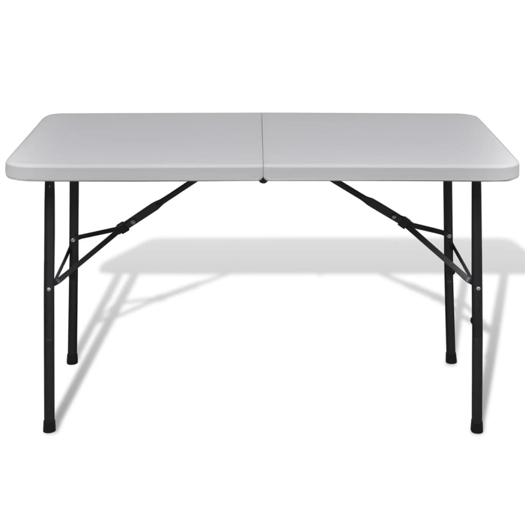Összecsukható kerti asztal 122 cm HDPE Fehér 