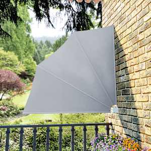 Zložljivo stransko platno za balkon sivo 140x140 cm