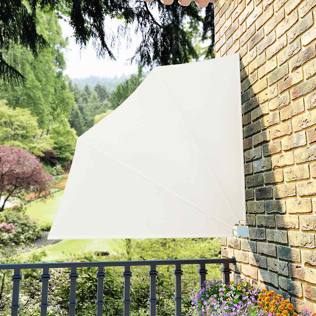 vidaXL Faltbarer Balkonfächer Creme 140×140 cm