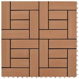 vidaXL Decking Tiles WPC 1 sqm Brown 11 pcs 30 x 30 cm