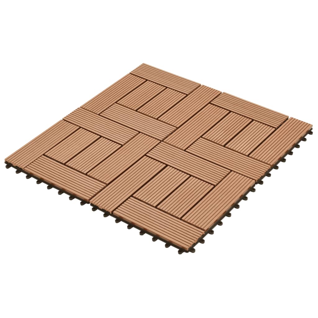 vidaXL Barna színű 11 db 30 x 30 cm-es padló csempe WPC 1 m²