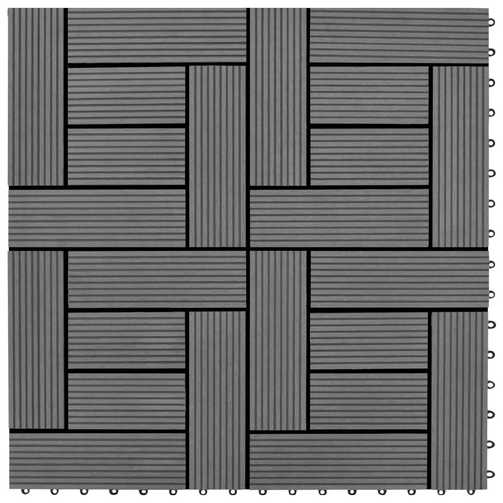 11 kosov 30 x 30 cm sivih zunanjih ploščic WPC 1 m²