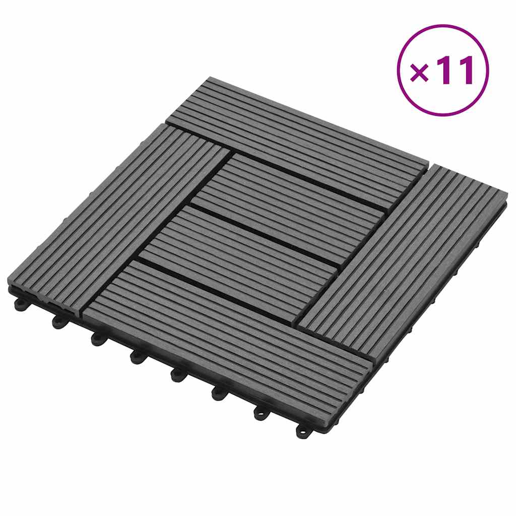 vidaXL Graue Terrassenfliesen 11 Stk. 30 x 30 cm WPC 1 qm