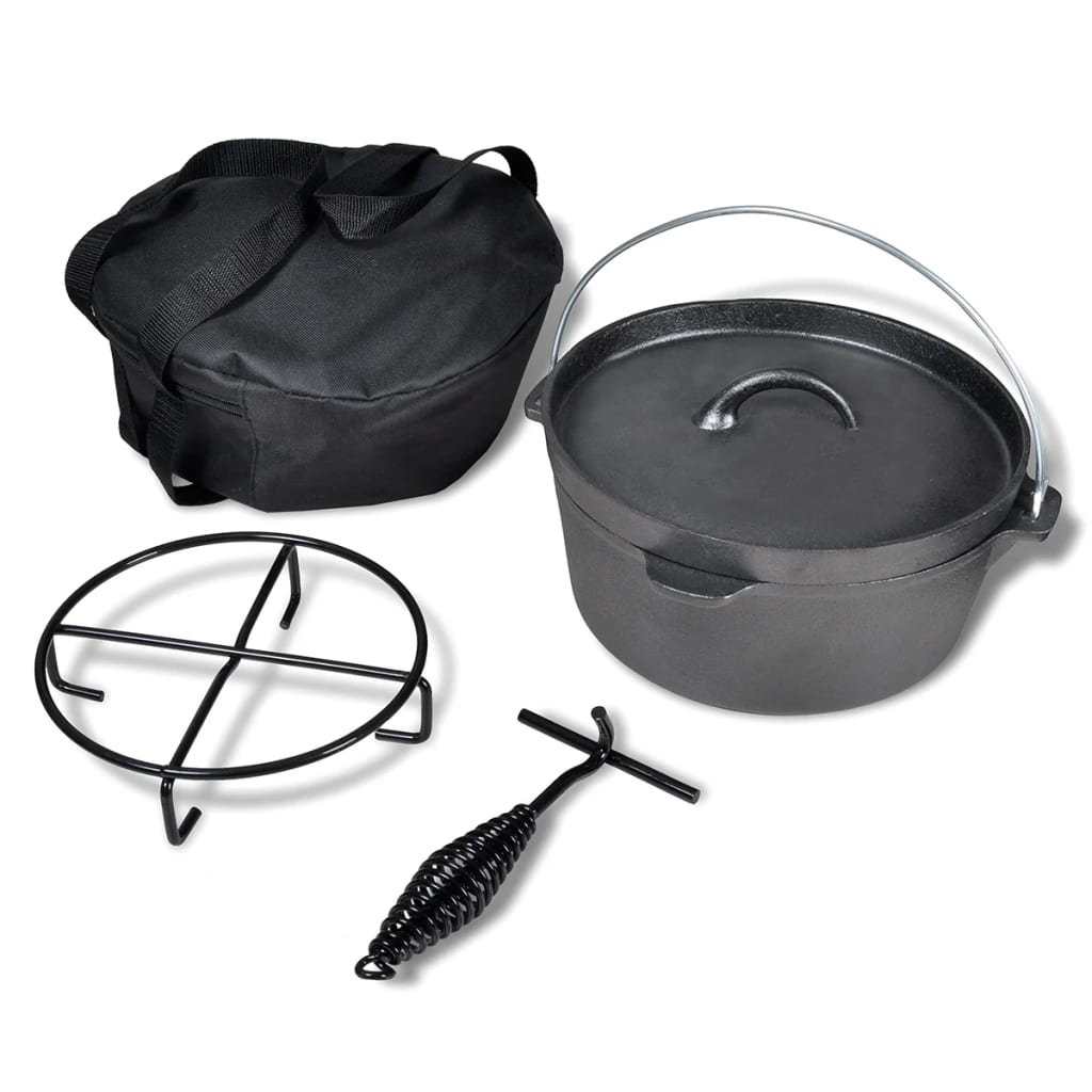 Olla Holandés + Accesorios Cocina Elevador Levantador Soporte Con Bolsa Vidaxl