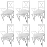 vidaXL Dining Chairs 6 pcs Wood White