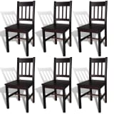 vidaXL Dining Chairs 6 pcs Wood Brown