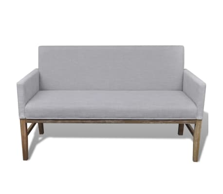 vidaXL Banc avec coussin rembourré tissu hévéa gris clair