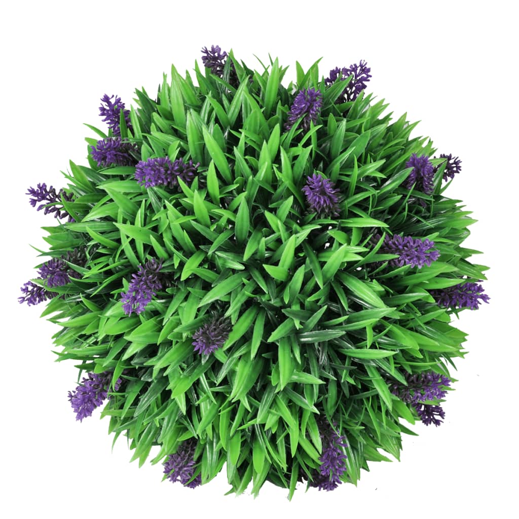 vidaXL Kunstbuxus bal met lavendel 36 cm set van 2