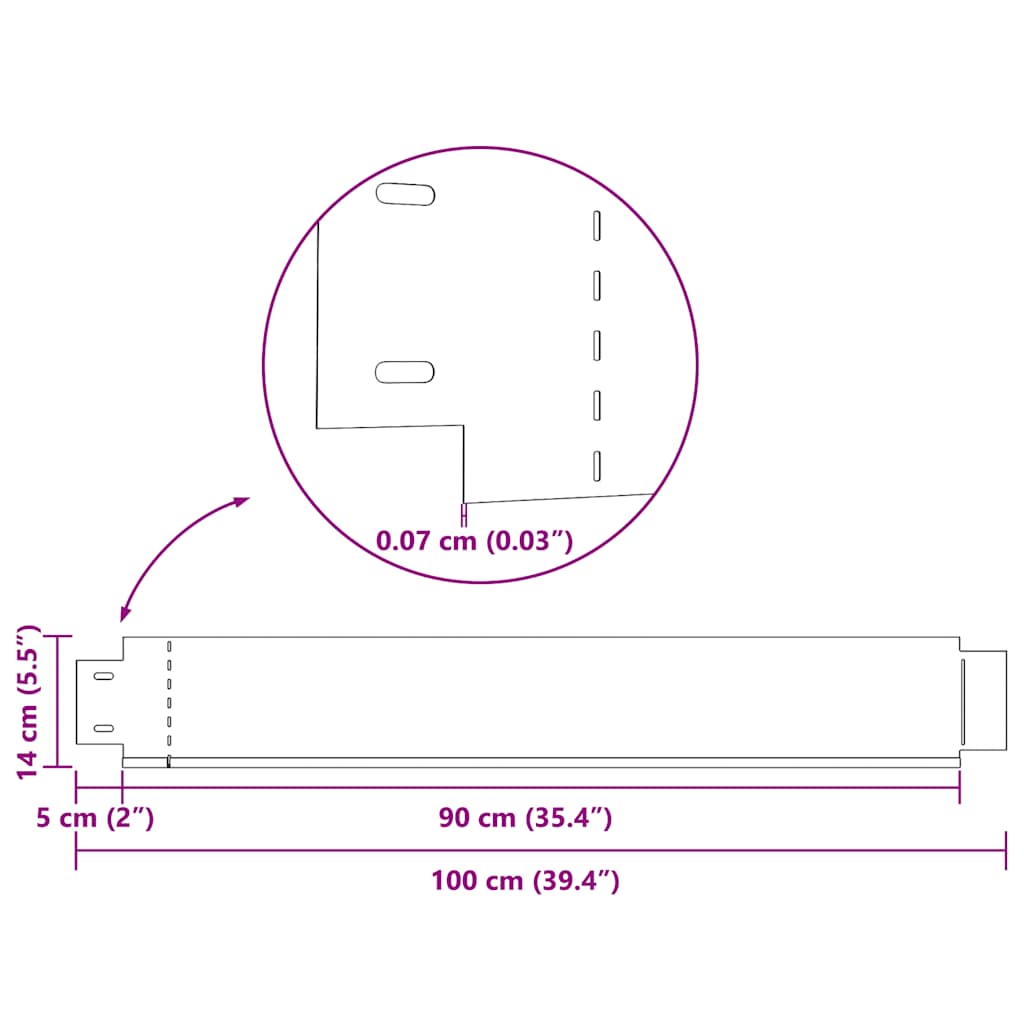 Set Of 5 Flexible Lawn Fence Galvanised Steel 100 X 14 Cm VidaXL 18 width=274