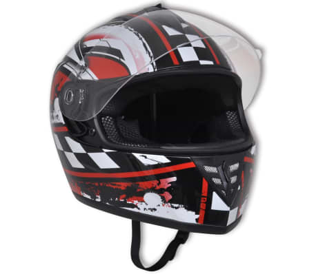 Casque intégral de moto taille M design racing