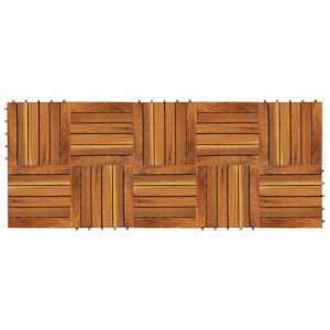 Dlažba na terasu 10 pcs Hnědá 30 x 30 cm Akáciové dřevo - obrázek 3