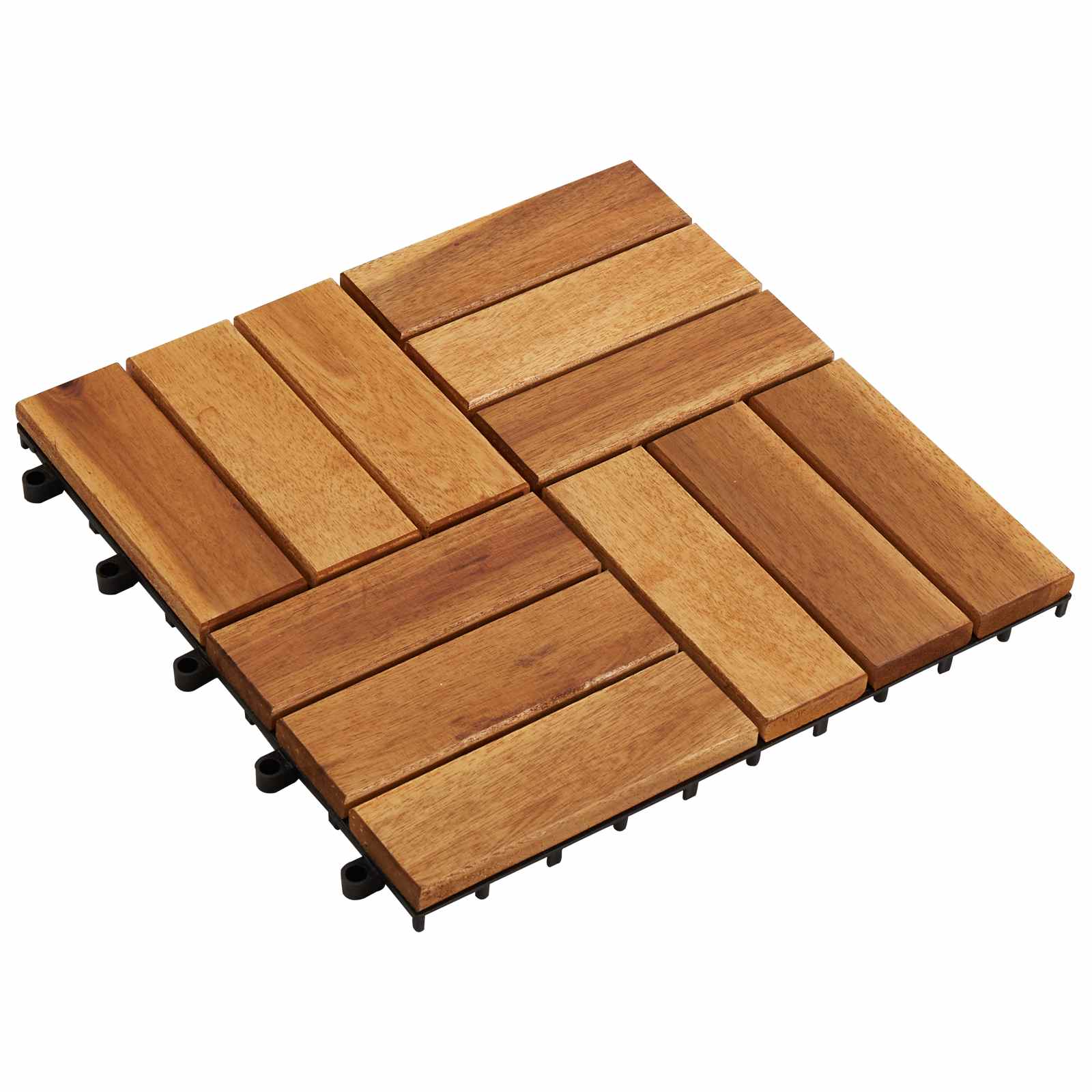 Terras Tegel 10 pcs Bruin 30 x 30 cm Acacia Hardhout image 1