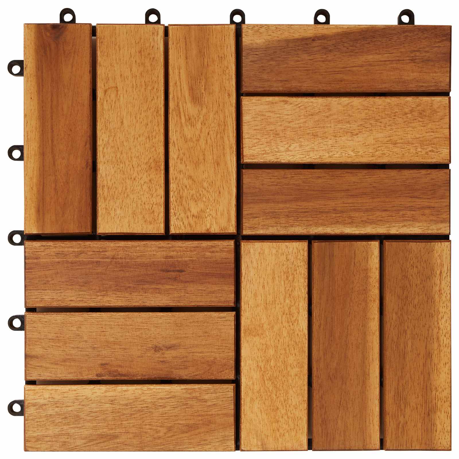Terras Tegel 10 pcs Bruin 30 x 30 cm Acacia Hardhout image 4