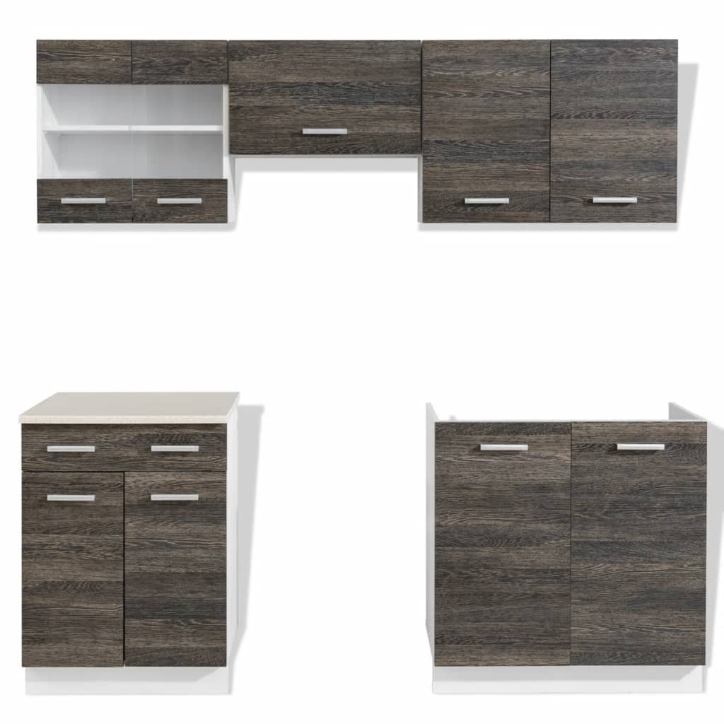 

vidaXL Keukenkastenset met vrijstaande oven wenge-look 5-delig