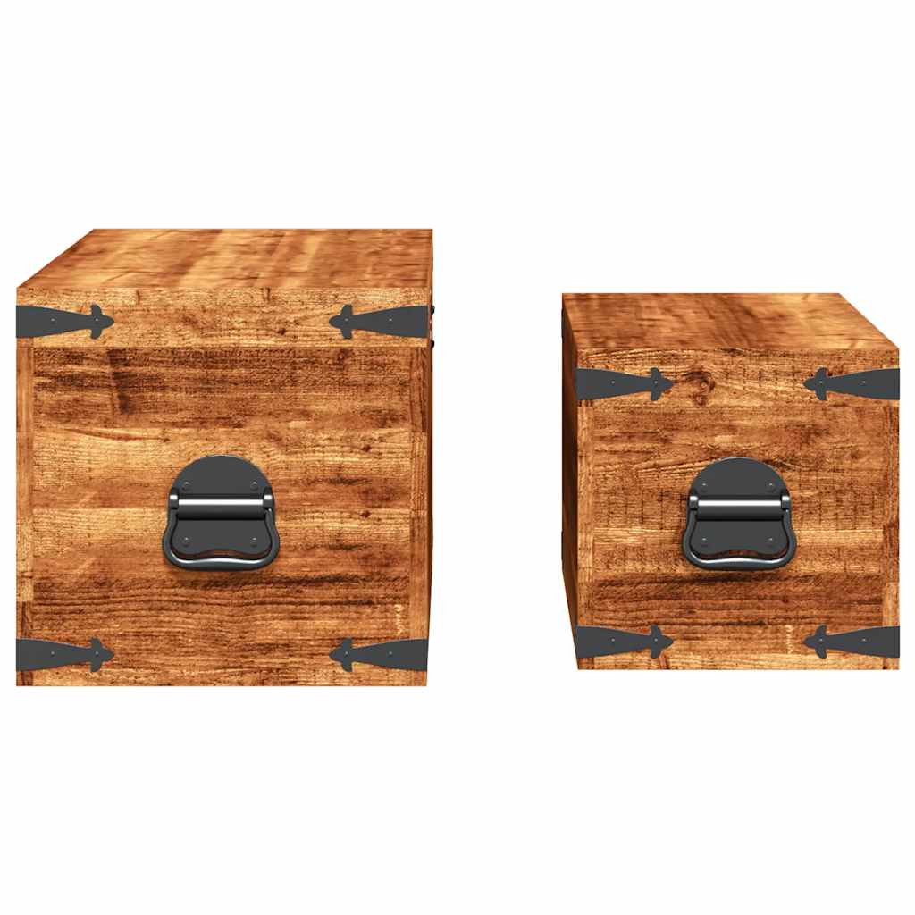 Coffre De Rangement 2 Pcs Bois Massif De Manguier VidaXL 17 width=274