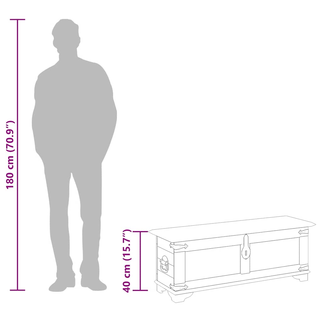 Coffre De Rangement Bois Massif De Manguier VidaXL 21 width=274