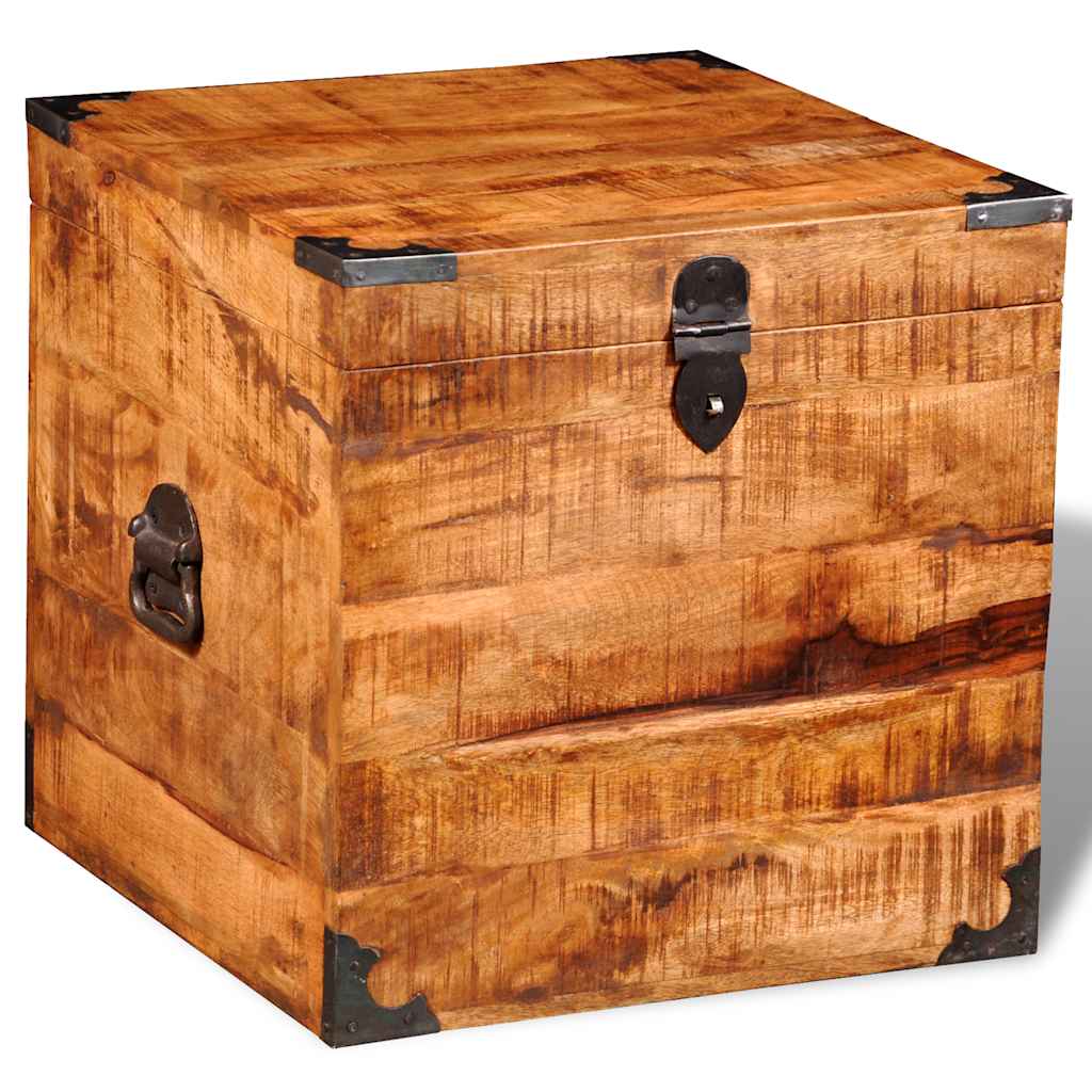 Coffre De Rangement Cubique Bois Massif De Manguier VidaXL 12 width=274