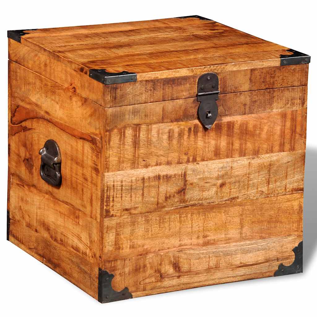 Coffre De Rangement Cubique Bois Massif De Manguier VidaXL 13 width=274