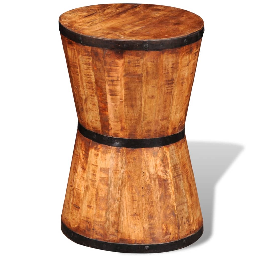 Thumbnail - vidaXL Sanduhr-Hocker Raues Mangoholz