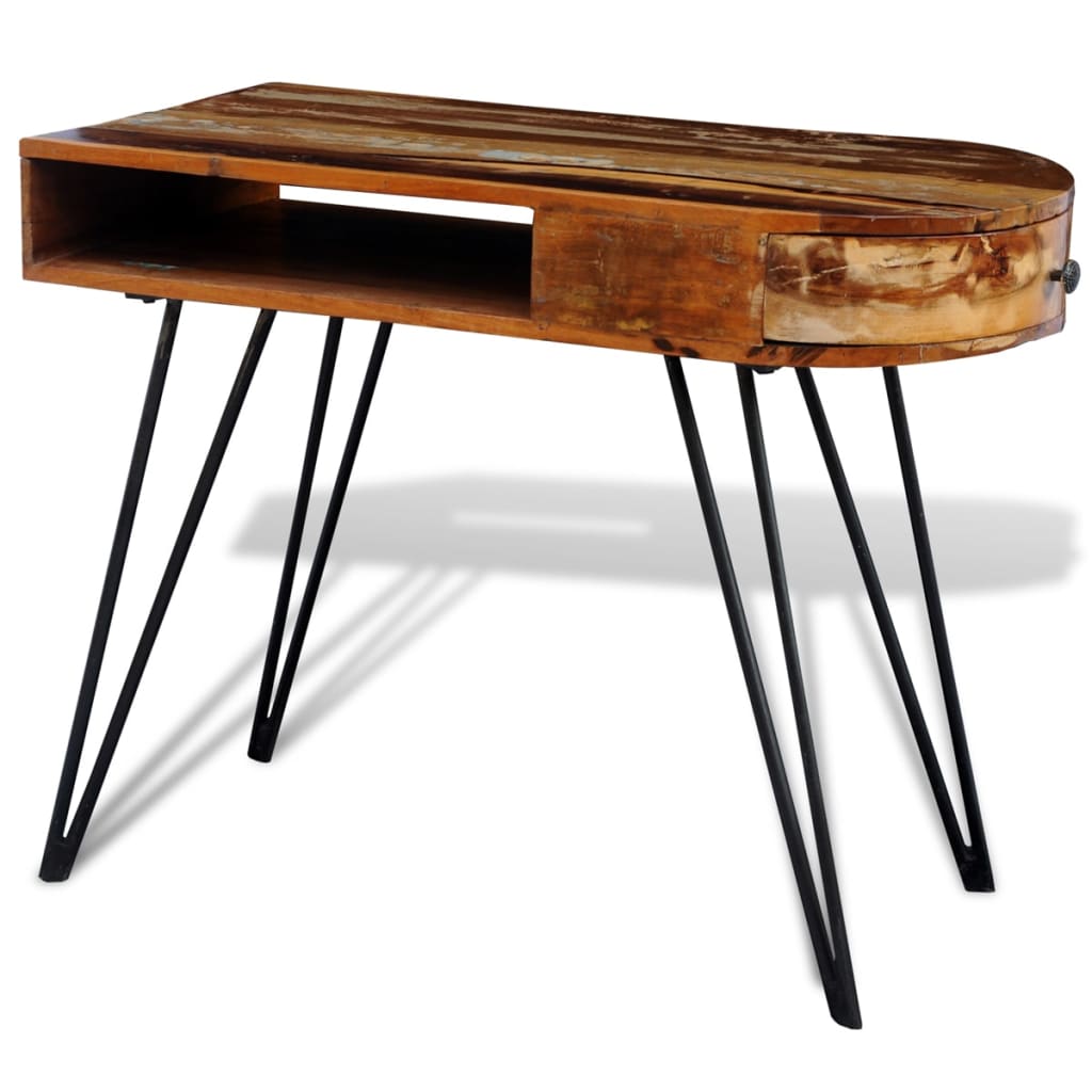 #2 - vidaXL skrivebord med jernben genbrugstræ