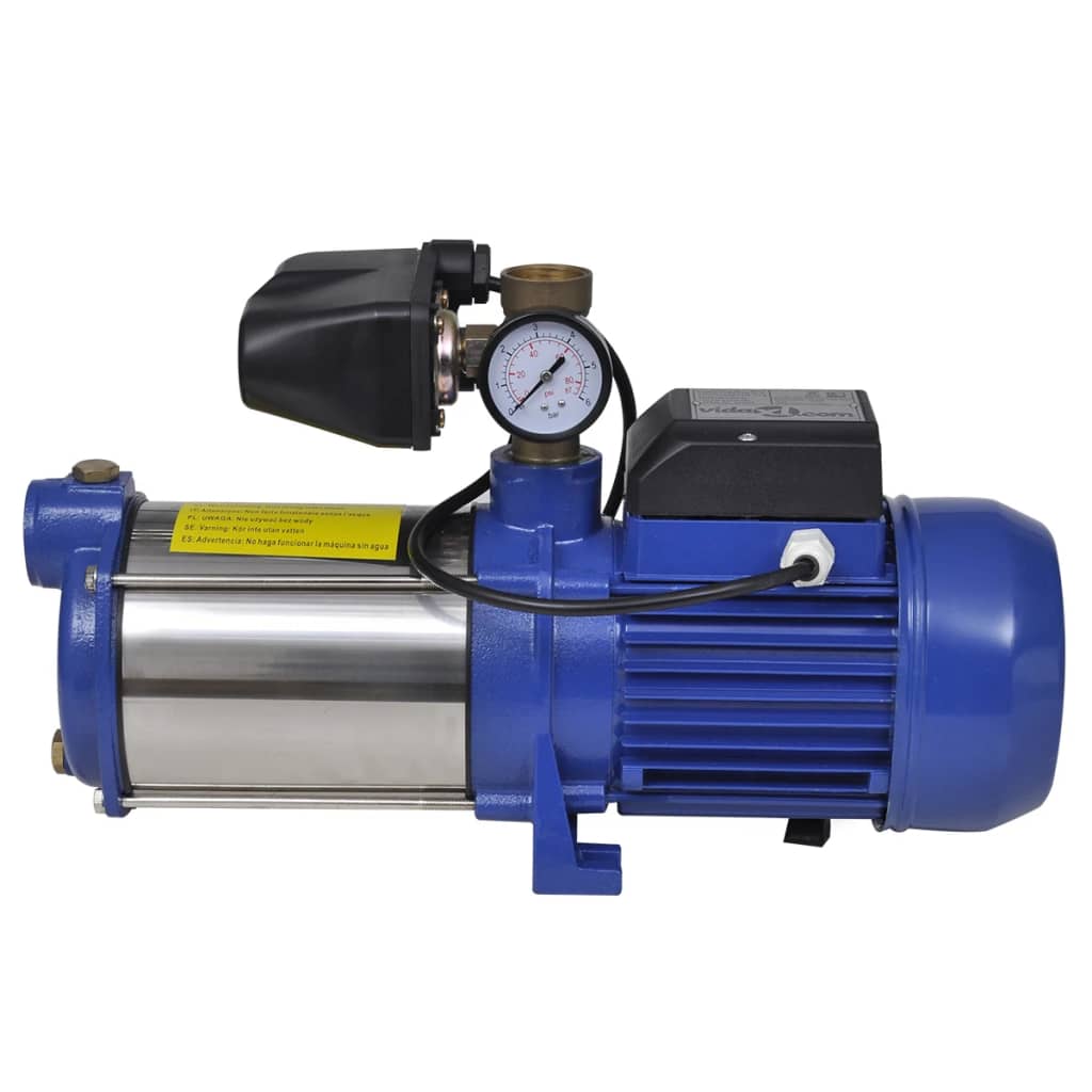 Kreiselpumpe mit Manometer 1300 W 5100 L/h Blau