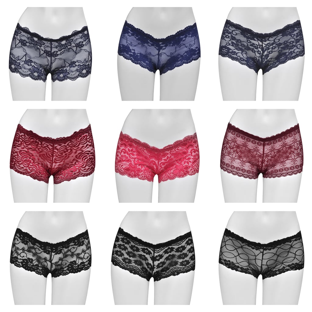 10 Pairs of Women‘s Lace Hipster Underwear Mixed Colour&Style Size 38
