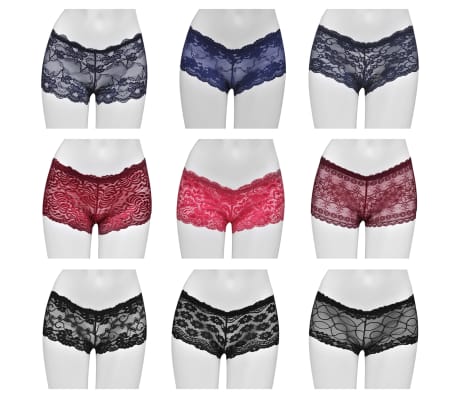 10 Pairs of Women‘s Lace Hipster Underwear Mixed Colour&Style Size 38