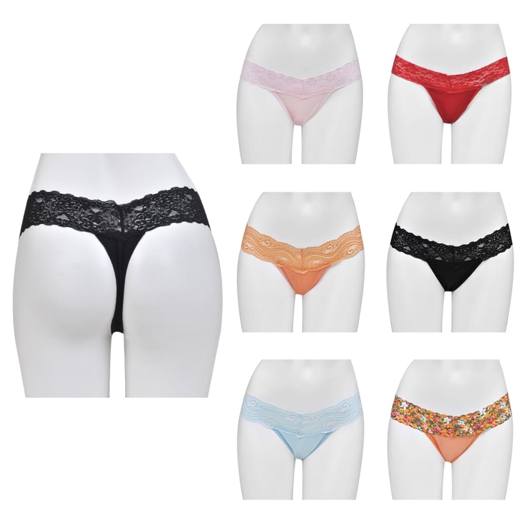 10 x Damen-Tanga mit Spitze verschiedene Farben & Stile Größe 38