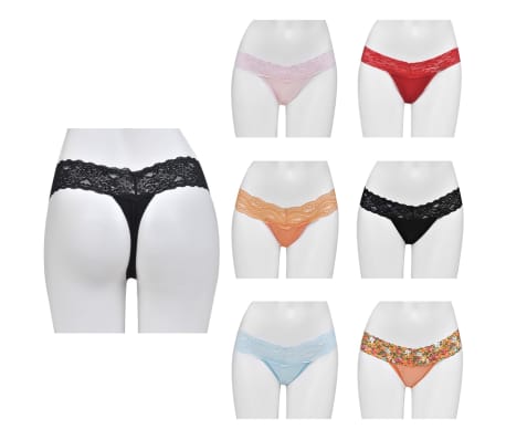 10 Pairs of Women‘s Lace Thong Underwear Mixed Colour & Style Size 38