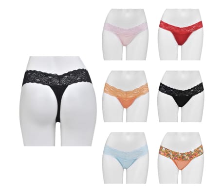 10 Pairs of Women‘s Lace Thong Underwear Mixed Colour & Style Size 40