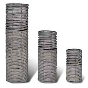 3 Pintos Rankų Darbo Žvakidės, Pilkos