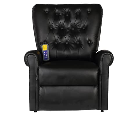 vidaXL Fauteuil de massage Noir Similicuir